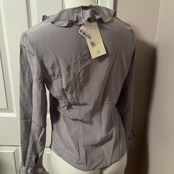 NWT Laura Ashley gray silk blouse - Picture 5 of 5